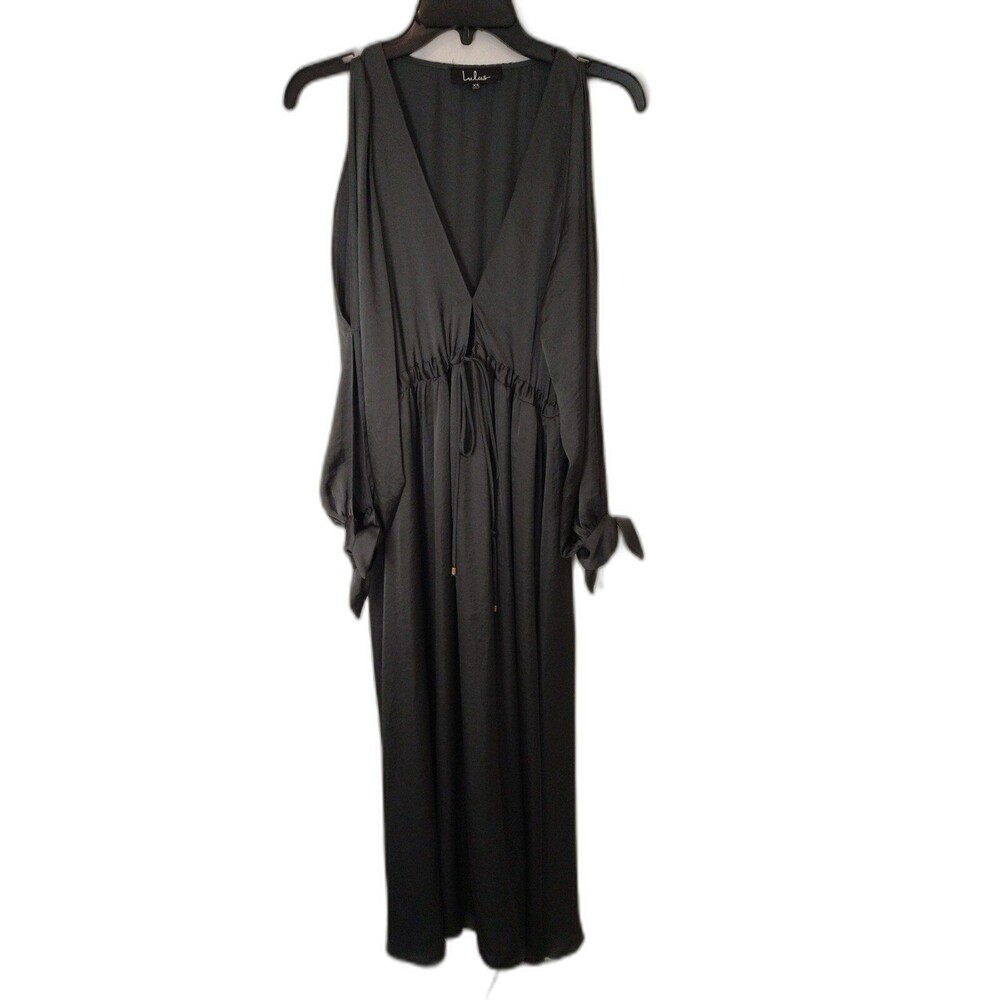 Lulu's maxi slit sleeve dress Gray Xs Boho Feminine Cottage Core